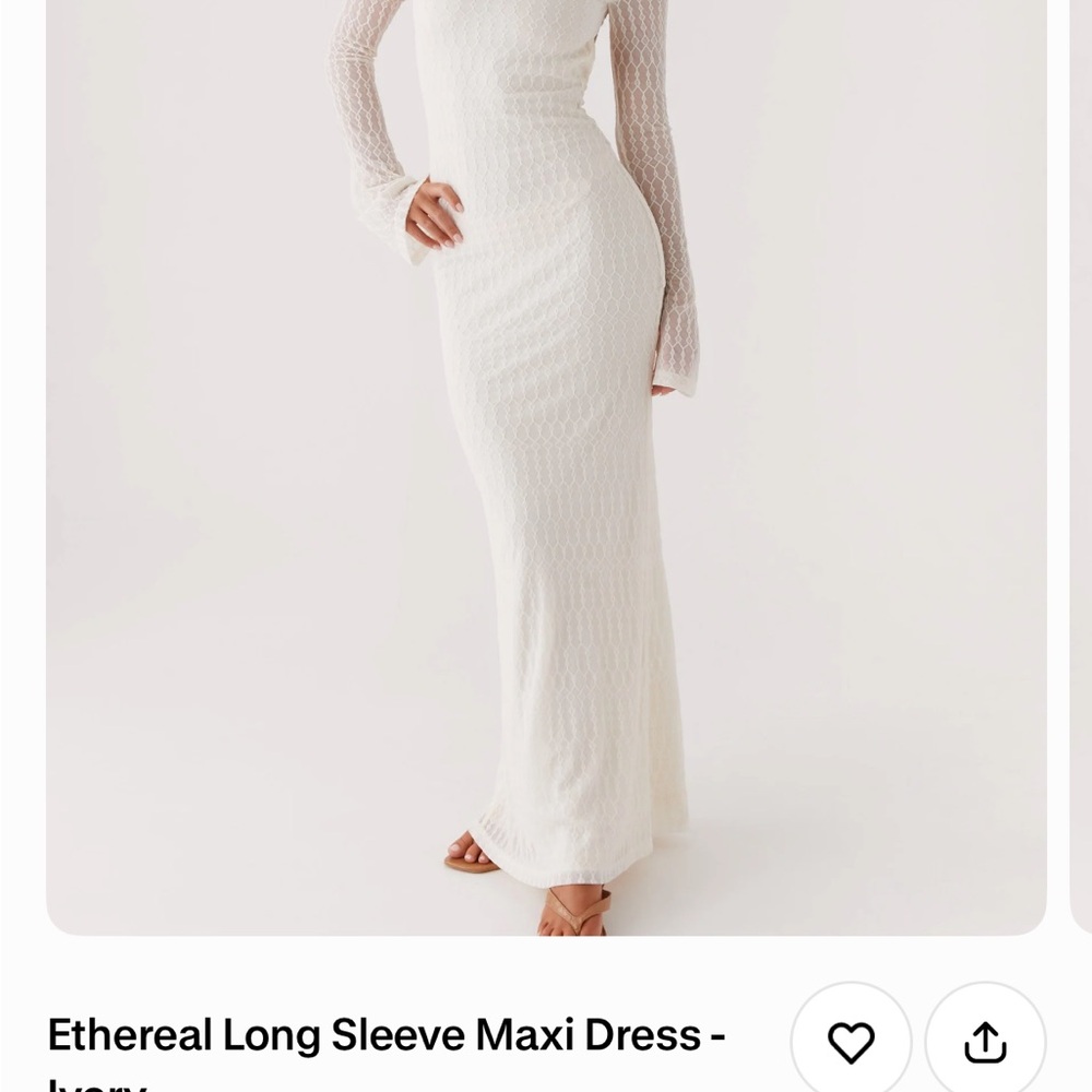 Peppermayo Ivory Ethereal Long Sleeve Maxi Dress